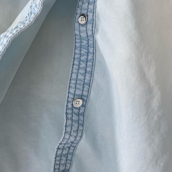 Caslon Lyocell Button Up Top Blue Size Small - Picture 3 of 7